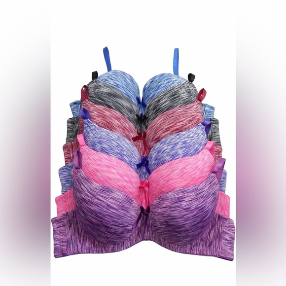 None Other - 🆕 Secret 6 Pack of Color Print T-Shirt Bras B Cup C Cup and D Cup